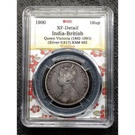 India-British 1900 " Silver 0.917 " 1 Rup