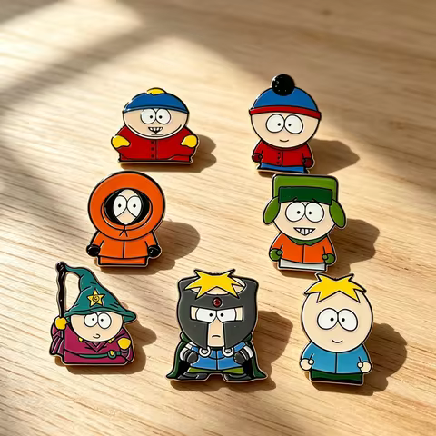 7Pcs/Set Cartoon TV Movie Character Enamel Brooch Metal Badge Backpack Clothing Lapel Pins Cosplay J