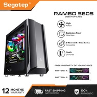 Segotep Rambo 360S PC Case (E-ATX  ATX  M-ATX  ITX supported) (Fan, GPU, MOBO Not Included)