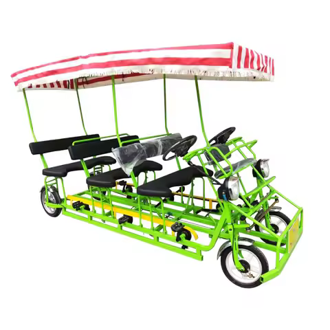 Entertainment Recreation Carbon Steel Frame Four Wheels Tourist Sightseeing tandem Bicycle Surrey Bi