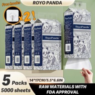 【5 PCS】ROYO PANDA Hanging Facial Tissue Facial Wipes, Soft & Comfortable Hanging Tissue Panda tissue
