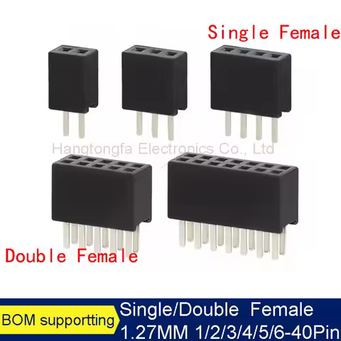 10pcs 1.27mm Pin Header Single Row Female Double ROW 2 x 10P Breakaway PCB Board Connector Pinheader