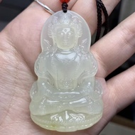 Natural Xiuyu Tara Guanyin Pendant Men Women Pendant Necklace Sweater Chain Pendant Size about 58.7 