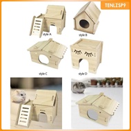 [tenlzsp9] Hamster Wooden House, Hamster Hideout Platform, Landscaping Accessories, Wooden