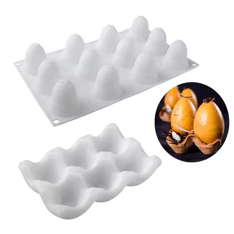 6 Cavity Egg Base Silicone Mold Cookie Chocolate Mold Egg Mousse Cake Mold French Pastry Baking Mold