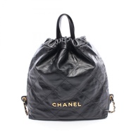 【二手】香奈兒 (Chanel) CHANEL 雙肩包 Chanel 22 大號 AS3313 黑色皮革 CHANEL22 Matelassé 鏈條雙肩包 女士二手 A