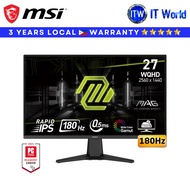 MSI Gaming Monitor MAG 275QF 27" 2560x1440 WQHD/180Hz/Rapid IPS/0.5ms GTG, Min./Anti-Glare | itw