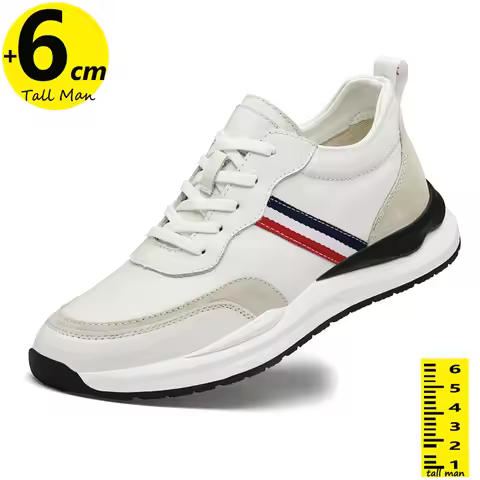 Man Booster Shoes Elevator Sports Sneakers Men Height Increase Insole 6CM Platform Soles