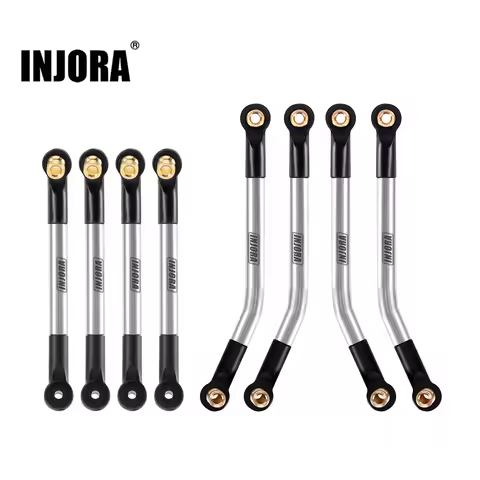 INJORA Stainless Steel High Clearance 4 Links Set for 1/18 RC Crawler FMS FCX18 LC80 Upgrade (FCX18-