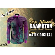 Baju Kemeja Kaamatan Print Corak Etnik Borneo Baju Kaamatan Berkolar Butang Depan Jersey Sabah XS-3X