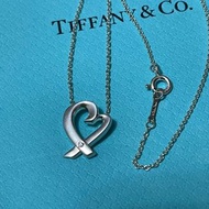 二手 正品 Tiffany 愛心 純銀 鑽石 項鍊 項鏈 真鑽 LOVING HEART鍊墜 約九成新 保證真品 蒂芬妮