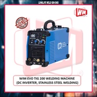 WIM EVO TIG 200 WELDING MACHINE C/W STANDARD ACCESSORIES & 2 PCS OF TUNGSTEN ELECTRODES