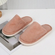 2.5mm Thick Flat Women's Thermal Lined Slippers, Soft Non-Slip Washable Solid Color Backless Home Sl