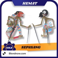 Arjuna And CAKIL Figure Puppet Leather Puppet Character Duplex Cardboard Paper Material