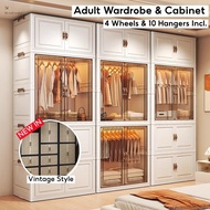 65/75cm Adult Foldable Wardrobe Cabinet Drawer Closet Organizer Clothes Rack