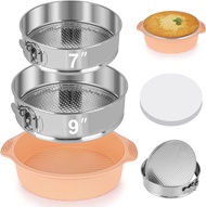 7 9 Inch Springform Pan Nonstick 304 Stainless Steel Cake Pans with Removable Bottom Leakproof Sprin