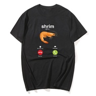 Shrim Is Calling T Shirt Men Short-Sleeve Funny Shrimp Meme T-shirt Streetwear Tee Tops For Husband 