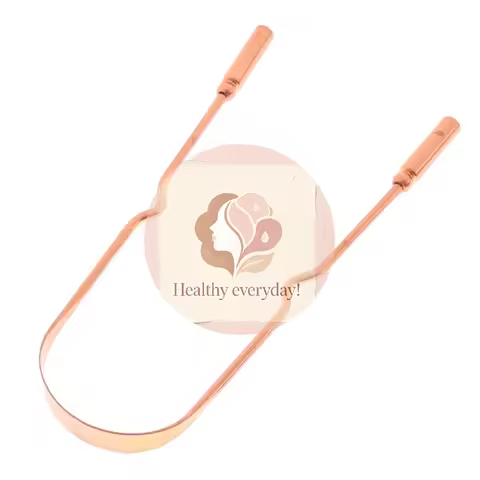 юPure Copper Tongue Scraper Oral Cleaner Brush Fresh Cleaning Hygiene Care Tools
