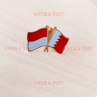 Bahrain Indonesia Cross Flag Pin Bahrain Indonesia Friendship Flag Pin - Various Hats
