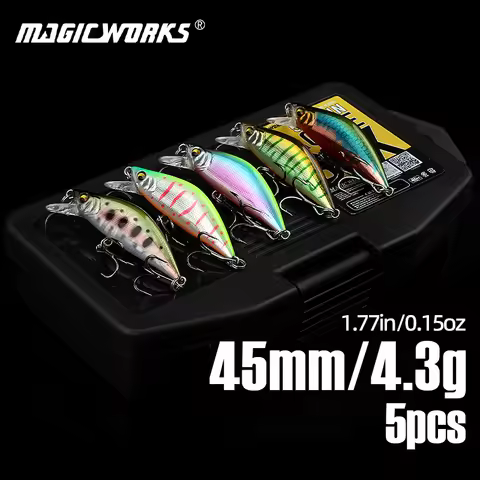 Magic Works 5pcs per Set Fishing Lures 45mm 4.3g Minnow Hard Baits Bass Carp Wobbler Jerkbait Sinkin