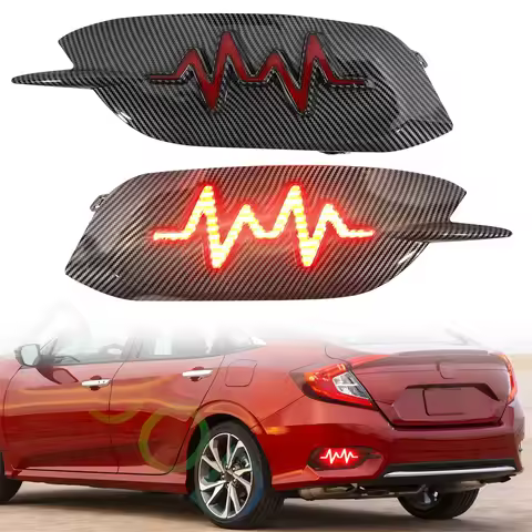 Rear Reflector Brake Lights Fit for Honda Civic 10th gen Sedan Sport LE lex Touring 2016-2021 Bumper