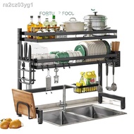 ☽NETEL Kitchen Organizer Rack Sink Dish Rack Stainless Steel Kitchen Dish Draine