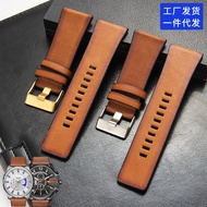 Suitable for Dissay DZ4343/4323/7406/7408/4476/7413 Retro Genuine Leather Strap Men Accessories 26mm