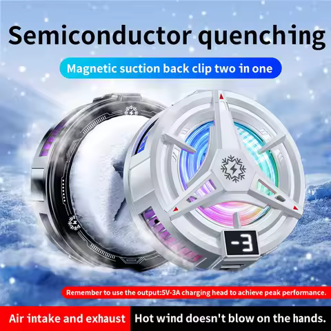 Semiconductor Heat Sink Magnetic & Clip‑on Phone Cooler For Magsafe iPhone17~12 Pro Max Gaming Live 