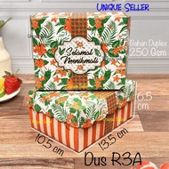 R3A Snack Cake Box contains 10 pcs Size 13.5x10.5x6.5 cm TROPICAL Motif DUPLEX LaceORANGE Box Bread 