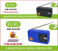 HUAYU KUKU AM-943AR portable speaker radio Rechargeable with AM/FM/SW 3 Band Radio