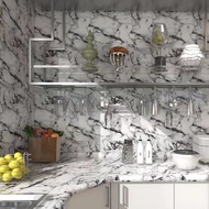 Wallpaper dapur anti minyak dan panas motif Stiker Marmer Marble Glossy Tebal Pelapis Lemari Meja Kayu Kaca Kulkas Pintu Kamar Mandi Stiker Dinding Dapur Anti Air Minyak Tahan Panas Bahan PVC