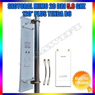 Antenna Connection GNET Mimo 20 dBi 5.8 GHz 120 Degree + Radio Tenda B6 27 dBm | Computer Network | 