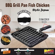 Portable BBQ Grill Pan with Tray Style Japanese Fish Chicken /BBQ Pemanggang Ikan Ayam Stail Jepun P