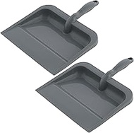 Superio Plastic Dustpan with Handle for Home, 2 Pack - 10-inch Wide Durable Dust Pan Only with Comfo