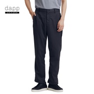 dapp Uniform Black Stripe Elastic Waist Slim Fit Trousers Long Pants Stretch Striped Pattern 2 Strip