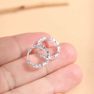 Simple Earring Buckle Romantic Female ing Style with Ears Flashing Ice Silver Needle Broken s999 Hun