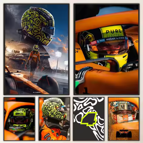 1pc F1 Formula 1 L-Lando Norris Poster Self-adhesive Art Waterproof Paper Sticker Coffee House Bar R