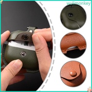 WU Stylish Leather Earphone Case Protective Earbud Cover Portable Earbud Protector  Installs for Ear