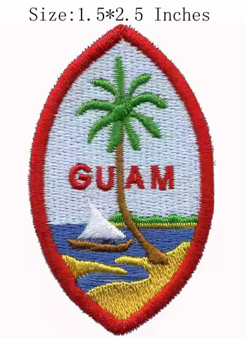 Guam Territory Seal 1.5" wide embroidery patch for island/the boat/surfing