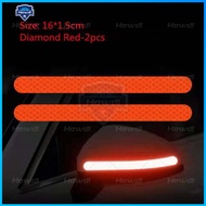 1 Piar Waterproof Rearview Mirror Motorcycle Anti-Collision Strip Tape Safety Warning Reflective Car Sticker Truck Vehicle