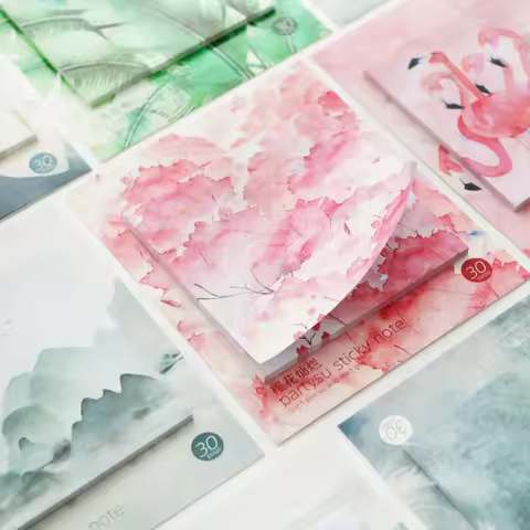 Cherry Blossom Flamingo Planner Stickers N Times Sticky Notes Memo Pad Kawaii Stationery Memo Pads N