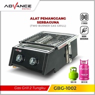 Kompor Panggang Advance 2 tungku GBG 1002 -Panggangan gas roaster BBQ