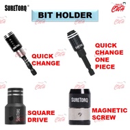 SURETORQ ¼” SHANK BIT HOLDER QUICK CHANGE BIT QUICK CHANGE ONE-PIECE BIT SQUARE DRIVE BIT MAGNETIC S