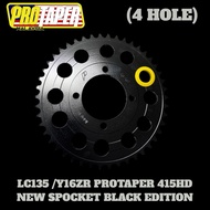 Y16ZR /LC PROTAPER 415HD BLACK REAR SPOCKET (4 HOLE)