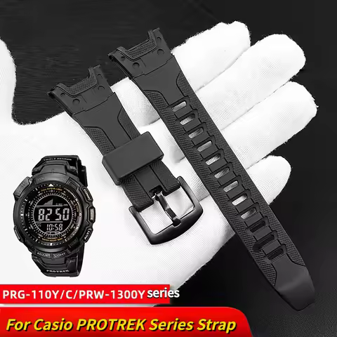 For Casio PROTREK Watch PRG-110Y PRG-110C PRW-1300Y PRW-1500Y PRG-130Y resin Sports strap 26mm Silic