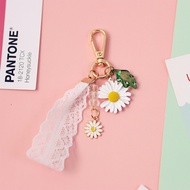 TWINKLE1 Fashion Jewelry Flower Keychain Cute Sunflower Keyring Bag Pendent Charms Ornaments Gifts Ribbon Lace Bow Bell Car Key Door Key Small Daisy
