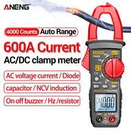 Multimeter DC/AC 600A Digital Multimeter 4000 COUNTS หน้าจอ LCD พร้อมแบ็คไลท์มืออาชีพ NCV OHM ทดสอบค