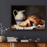 Fermented Bread And Cheese Still Life Posters, Prints, Home Decor, Modern Wall Art, Living Room, Bed