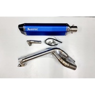 Sale! คอท่อ M-slaz / R15 เก่า พร้อมปลายท่อ Akapovic ตัวผอม ยาว 18 นิ้ว งานดีมาก ฟรีจุกลดเสียง