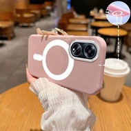 Case For OPPO A98 5G A97 5G Ins minimalist high-end leather style phone soft case with builtin magne